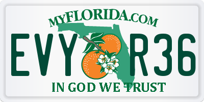 FL license plate EVYR36