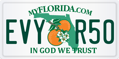 FL license plate EVYR50
