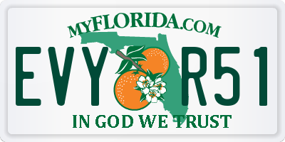 FL license plate EVYR51