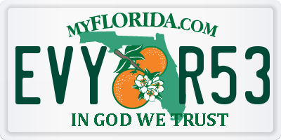 FL license plate EVYR53