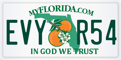FL license plate EVYR54