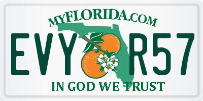 FL license plate EVYR57