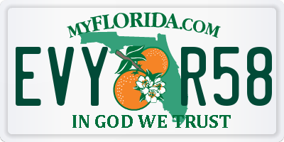 FL license plate EVYR58