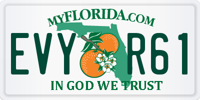 FL license plate EVYR61