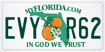 FL license plate EVYR62