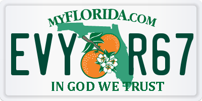 FL license plate EVYR67