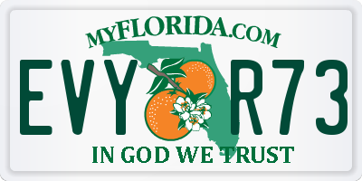 FL license plate EVYR73