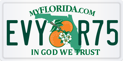 FL license plate EVYR75