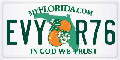 FL license plate EVYR76