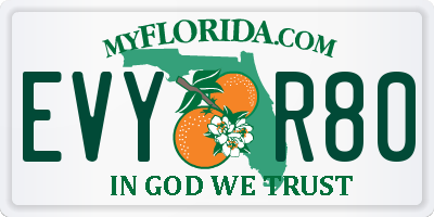 FL license plate EVYR80