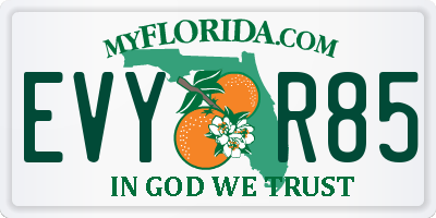 FL license plate EVYR85