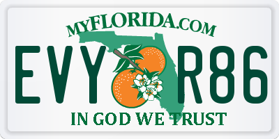 FL license plate EVYR86