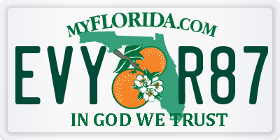 FL license plate EVYR87