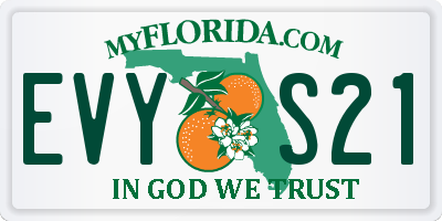 FL license plate EVYS21
