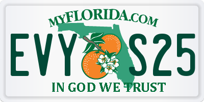 FL license plate EVYS25