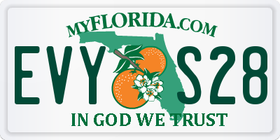 FL license plate EVYS28