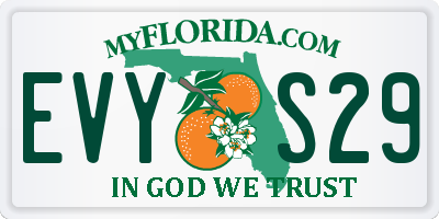 FL license plate EVYS29