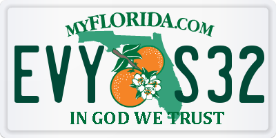 FL license plate EVYS32