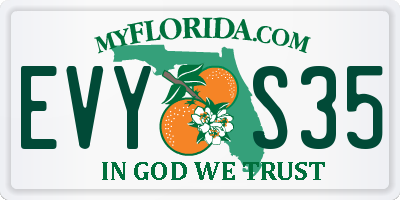 FL license plate EVYS35