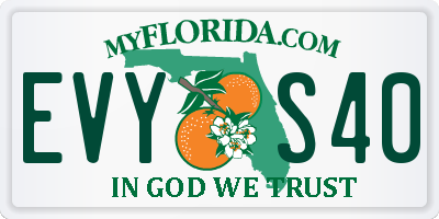 FL license plate EVYS40