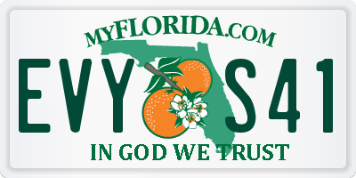 FL license plate EVYS41