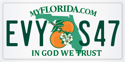 FL license plate EVYS47