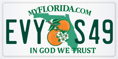 FL license plate EVYS49