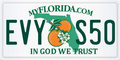FL license plate EVYS50