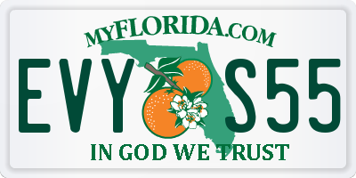 FL license plate EVYS55