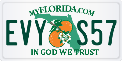FL license plate EVYS57