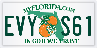 FL license plate EVYS61