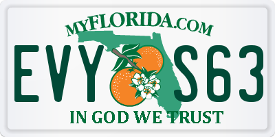 FL license plate EVYS63