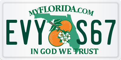 FL license plate EVYS67