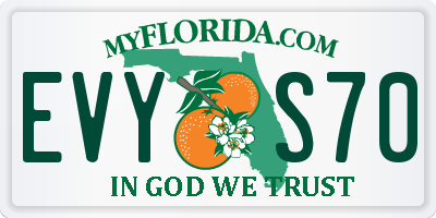 FL license plate EVYS70
