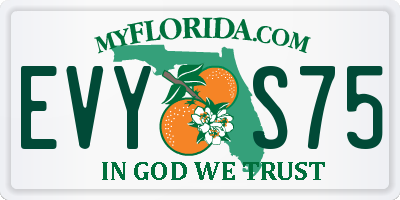 FL license plate EVYS75