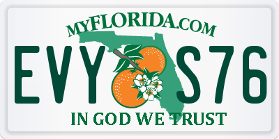 FL license plate EVYS76