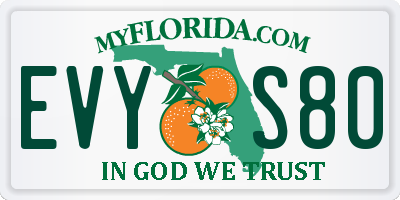 FL license plate EVYS80