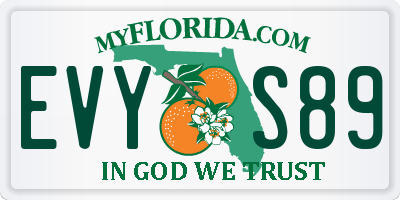 FL license plate EVYS89