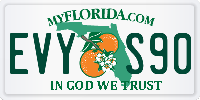 FL license plate EVYS90