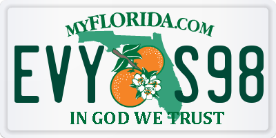 FL license plate EVYS98