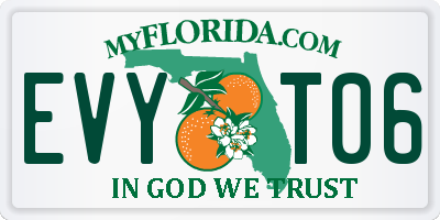 FL license plate EVYT06