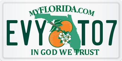 FL license plate EVYT07
