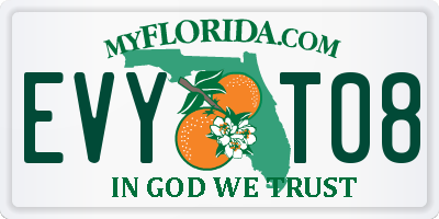 FL license plate EVYT08