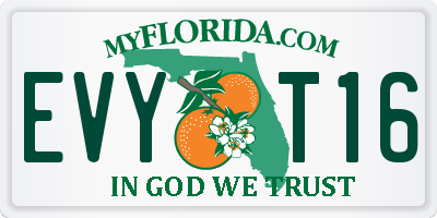 FL license plate EVYT16
