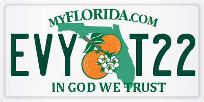 FL license plate EVYT22
