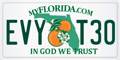 FL license plate EVYT30