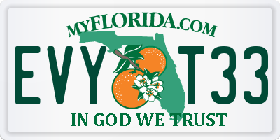 FL license plate EVYT33