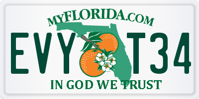 FL license plate EVYT34