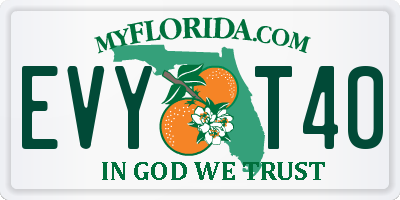 FL license plate EVYT40