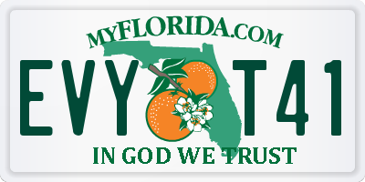 FL license plate EVYT41